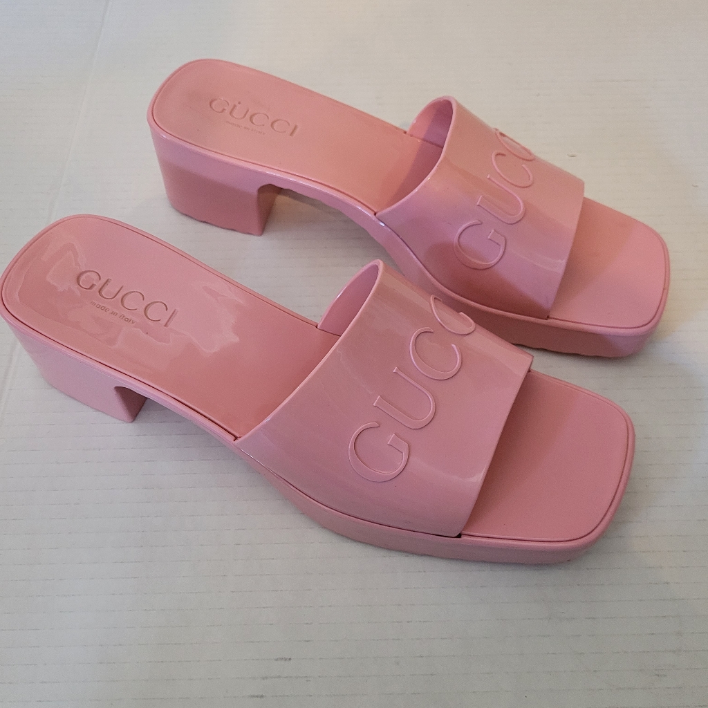 Gucci Platforms Slip On Shoes Pink Size 41 Chunky Sandals Good Condition